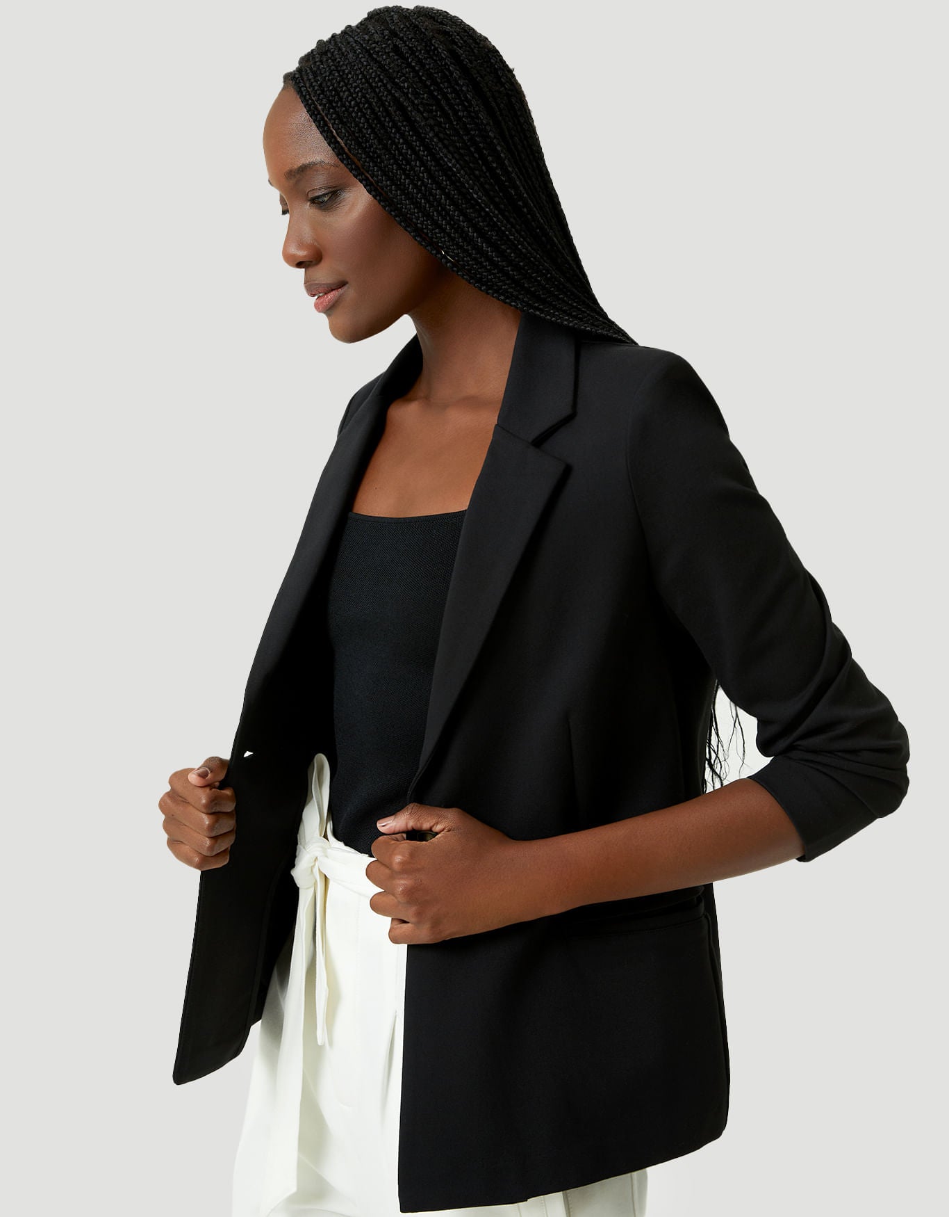 Blazer Malha Estruturada Preto