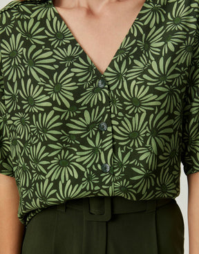 Camisa Cropped Margarida Camuflada